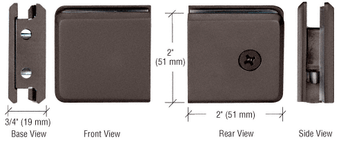 CRL Beveled Style Notch-in-Glass Fixed Panel U-Clamps