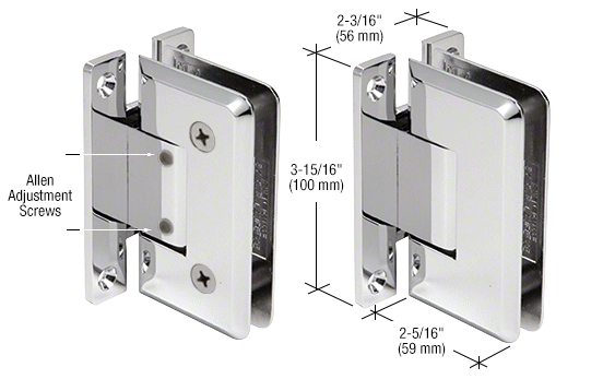 CRL Adjustable Cologne 337 Wall Mount Full Back Plate Hinge