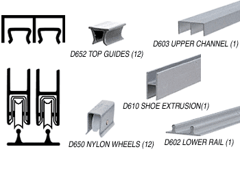 CRL Track Assembly With D603 Upper Track and Nylon Wheels