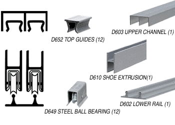 CRL Track Assembly With D603 Upper Track and Ball Bearing Wheels