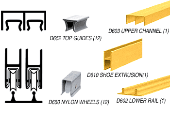 CRL Track Assembly With D603 Upper Track and Nylon Wheels