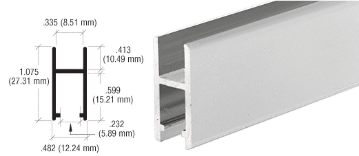 CRL Aluminum H-Bar Extrusion for Showcases