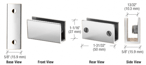 CRL Rectangular Shelf Clamps for 1/4