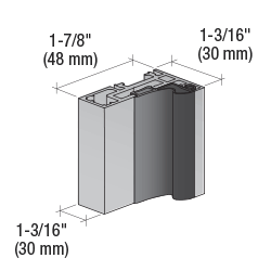 CRL Wall-to-Glass Office Door Frame Profiles, 1.1 m