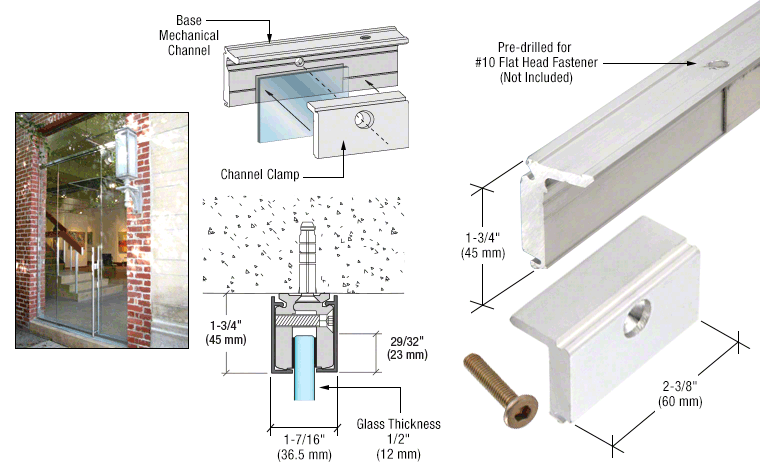 CRL Mechanical Glazing Channels for 1/2