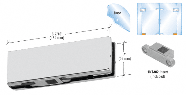 CRL Bottom Door Patch Fitting with Insert No. 1NT302