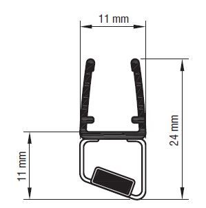 CRL Black 135° Magnetic Profile, 6 - 8 mm, 2500 mm