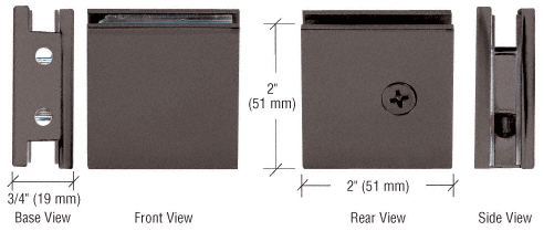 CRL Square Wall Mount Clamp Notch-in-Glass Style