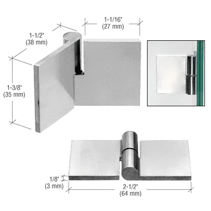 CRL UV Bond Flat Glass-to-Glass Hinges