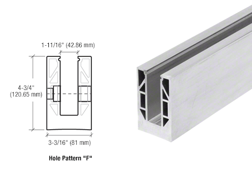 CRL Mill Aluminum 9BL Series Standard Square Base Shoe Drilled With 13/16