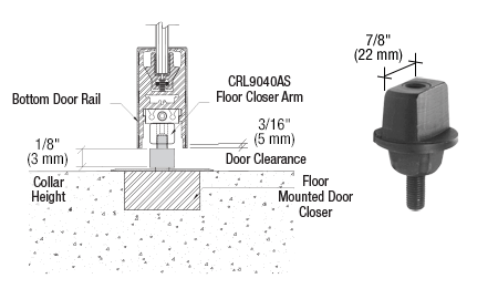 CRL Floor Mounted Closer 1/8