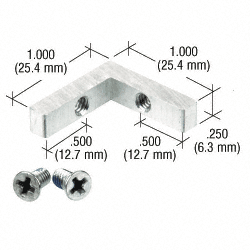 CRL Upper Frame Corner and Screws for Fixed Glass Frame