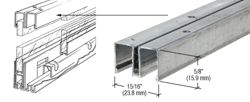 CRL Zinc Plated Steel Roll-Ezy Upper Channel Track Assembly - 144