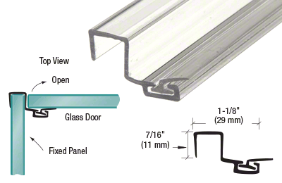 CRL 'U' Seal Polycarbonate Strike with Leg and Insert at 90 Degrees for 3/8