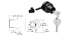 CRL Black Chrome Keyed Alike Thru-Glass Plunger Lock