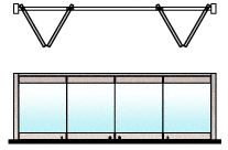 CRL Brushed Stainless 4-Panel Bipart Overhead Track Full Bi-Fold Door Configuration