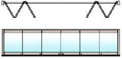 CRL Brushed Stainless 6-Panel Bipart Overhead Track Full Bi-Fold Door Configuration