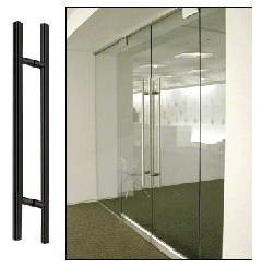 CRL Matte Black 24" Extra Length Ladder Style Back-to-Back Pull Handle