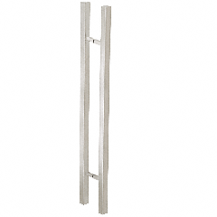 CRL Brushed Stainless Glass Mounted Square Ladder Style Pull Handle with Square Mounting Posts - 48"