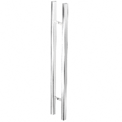 CRL Polished Stainless Glass Mounted Square Ladder Style Pull Handle with Square Mounting Posts - 48"