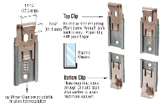 CRL Nickel Plated Adjustable Mirror Clip Set for 1/4" Seamed Mirror - Bulk 50/Pk