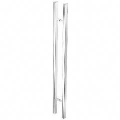 CRL Polished Stainless Glass Mounted Square Ladder Style Pull Handle with Square Mounting Posts - 60"