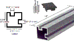 CRL Satin Anodized 18" Corner Aluminum Counter Post