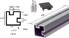 CRL Satin Anodized 24" Corner Aluminum Counter Post