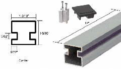 CRL Satin Anodized 12" Center Aluminum Counter Post