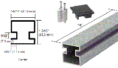 CRL Satin Anodized 18" Center Aluminum Counter Post