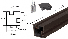 CRL Black Bronze Anodized 12 Corner Aluminum Counter Post