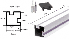 CRL Buffed Brite Anodized 24" Corner Aluminum Counter Post