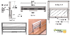 CRL Satin Anodized Vertical Sliding Ticket Window with 18" x 3-1/2" Opening