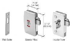 CRL Polished Chrome Sliding Glass Door Lock with Indicator for 5/16" to 1/2" Glass