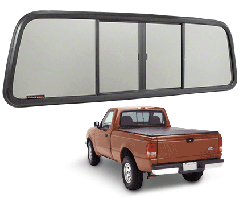 CRL OEM Replacement Duo-Vent Four Panel Slider With Dark Gray Glass for 1973-1996 Ford F-Series