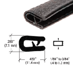 CRL Black 500' QuickEdge™ Mini Trim for 1/32"