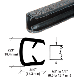 CRL Black QuickEdge™ Trim for 3/8" to 1/2"