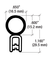 CRL Black Vertical Bulb Trim Seal®