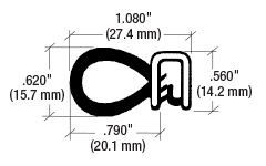 CRL Black Oversize Bulb Trim Seal®