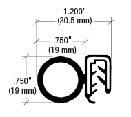 CRL Black Horizontal Bulb Trim Seal®