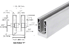 CRL 8B Series Mill Aluminum 120" Square Base Shoe Fascia Mount Drilled for 5/8" Glass