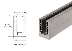 CRL Brushed Nickel Aluminum 9BL Series Standard Square Base Shoe - Drilled With 13/16" Holes in Pattern "D" 118-1/8" Length