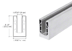 CRL Mill Aluminum 9BL Series Standard Square Base Shoe - Undrilled 118-1/8" Length