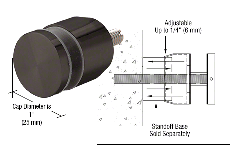CRL Gun Metal Adjustable Height Standoff Cap for 3/4" Base