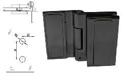 CRL Matte Black Altea Series 90 Degree Glass-to-Wall Hinge