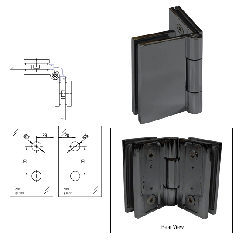 CRL Matte Black Altea Series 180º Glass-to-Glass Hinge for Folding-Applications