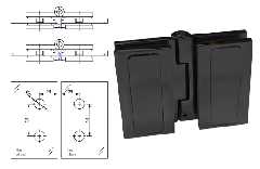 CRL Matte Black Altea Series 180 Degree Glass-to-Glass Hinge