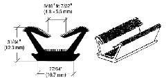 CRL 96" Flexible Flocked Rubber Glass Run Channel for Plymouth, Dodge and Imperial 4-Door Models