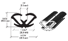 CRL 96" Flexible Flocked Rubber Glass Run Channel for Chevy, Pontiac, Olds and Buick 1977+ Rear Door