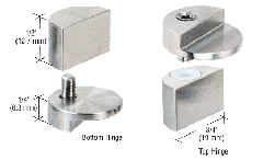 CRL Glue-On Brushed Stainless Small Swing Hinge